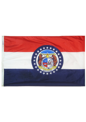 6x10 ft. Nylon Missouri Flag with Heading and Grommets