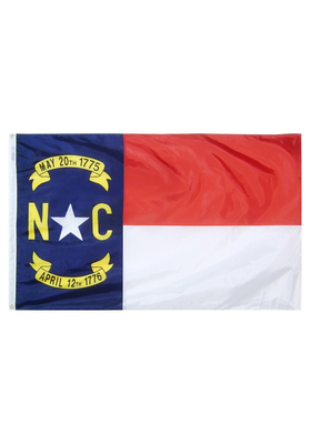 2x3 ft. Nylon North Carolina Flag with Heading and Grommets