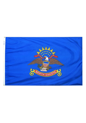5x8 ft. Nylon North Dakota Flag with Heading and Grommets