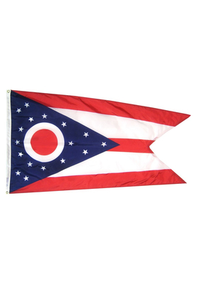 5x8 ft. Nylon Ohio Flag with Heading and Grommets