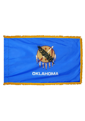 3x5 ft. Nylon Oklahoma Flag Pole Hem and Fringe