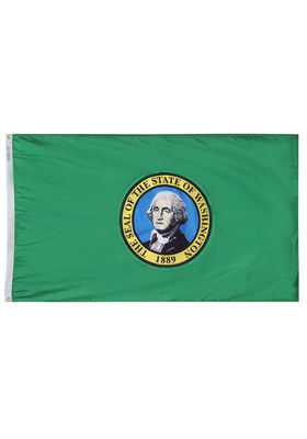 5x8 ft. Nylon Washington Flag with Heading and Grommets