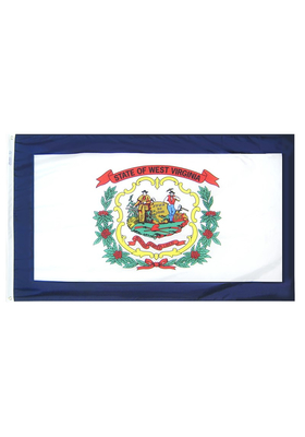 4x6 ft. Nylon West Virginia Flag with Heading and Grommets