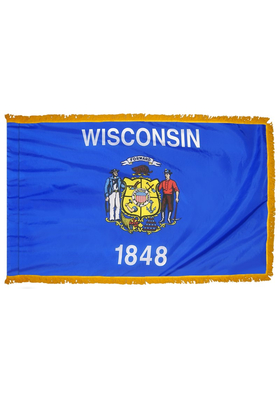3x5 ft. Nylon Wisconsin Flag Pole Hem and Fringe