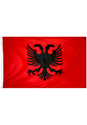 5x8 ft. Nylon Albania Flag with Heading and Grommets