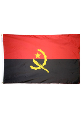 4x6 ft. Nylon Angola Flag with  Pole Hem Plain