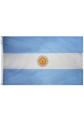 5x8 ft. Nylon Argentina Flag with Heading and Grommets