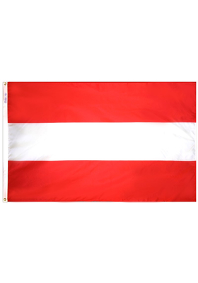 3x5 ft. Nylon Austria Flag Pole Hem Plain