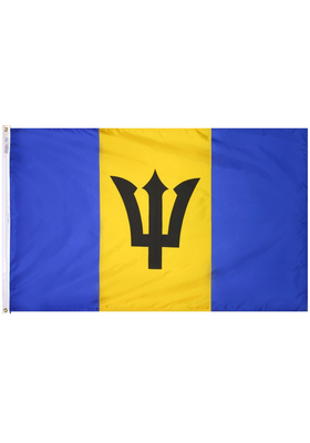 3x5 ft. Nylon Barbados Flag Pole Hem Plain