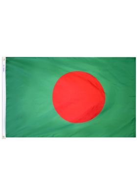 3x5 ft. Nylon Bangladesh Flag Pole Hem Plain
