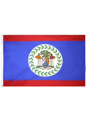 5x8 ft. Nylon Belize Flag with Heading and Grommets