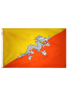 2x3 ft. Nylon Bhutan Flag Pole Hem Plain