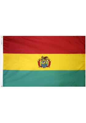 2x3 ft. Nylon Bolivia Flag Pole Hem Plain