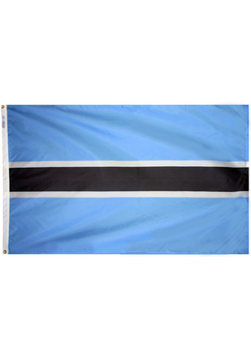3x5 ft. Nylon Botswana Flag Pole Hem Plain