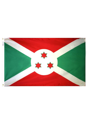 3x5 ft. Nylon Burundi Flag Pole Hem Plain