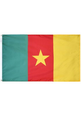 3x5 ft. Nylon Cameroon Flag Pole Hem Plain