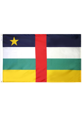 4x6 ft. Nylon Central African Republic Flag Pole Hem Plain