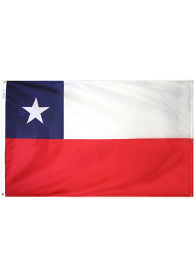 4x6 ft. Nylon Chile Flag with Heading and Grommets