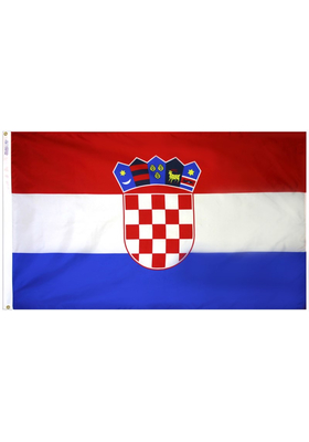 2x3 ft. Nylon Croatia Flag Pole Hem Plain