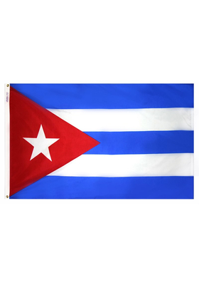 2x3 ft. Nylon Cuba Flag Pole Hem Plain