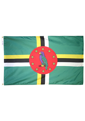 4x6 ft. Nylon Dominica Flag Pole Hem Plain