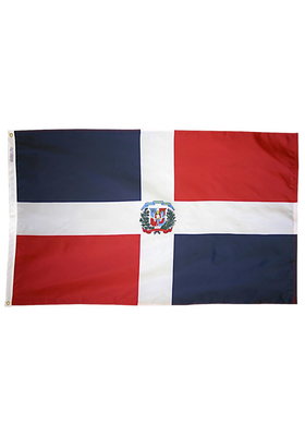 5x8 ft. Nylon Dominican Republic Flag with Heading and Grommets