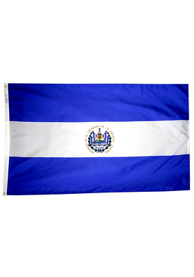 4x6 ft. Nylon El Salvador Flag with Heading and Grommets