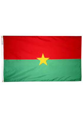 3x5 ft. Nylon Burkina Faso Flag Pole Hem Plain