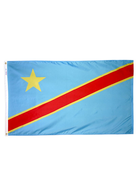 2x3 ft. Nylon Congo Democratic Republic Flag Pole Hem Plain