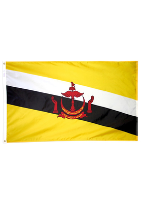 2x3 ft. Nylon Brunei Flag with Heading and Grommets