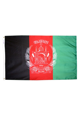 4x6 ft. Nylon Afghanistan Flag with Heading and Grommets