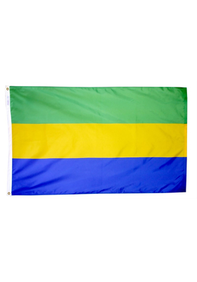 3x5 ft. Nylon Gabon Flag Pole Hem Plain