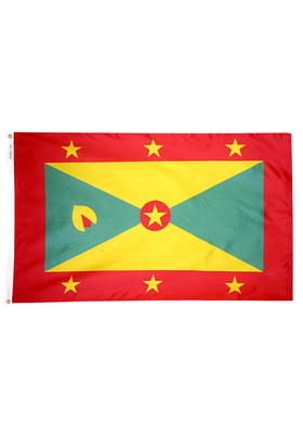 2x3 ft. Nylon Grenada Flag with Heading and Grommets