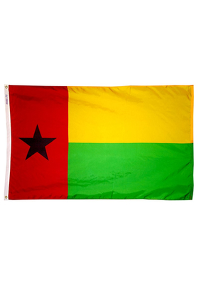 3x5 ft. Nylon Guinea Bissau Flag Pole Hem Plain