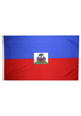 3x5 ft. Nylon Haiti Flag Pole Hem Plain