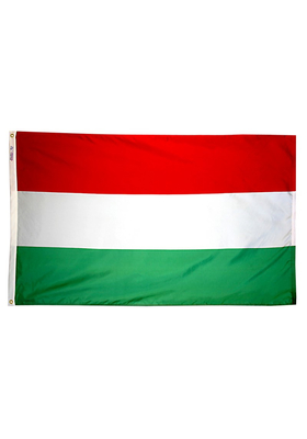 4x6 ft. Nylon Hungary Flag Pole Hem Plain