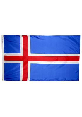 4x6 ft. Nylon Iceland Flag Pole Hem Plain