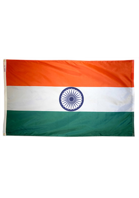 4x6 ft. Nylon India Flag Pole Hem Plain