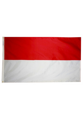 3x5 ft. Nylon Indonesia Flag Pole Hem Plain
