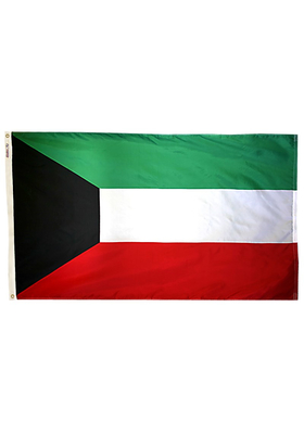 4x6 ft. Nylon Kuwait Flag Pole Hem Plain