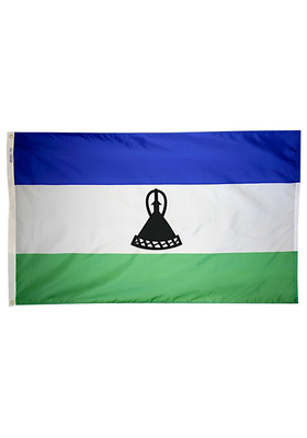 5x8 ft. Nylon Lesotho Flag with Heading and Grommets
