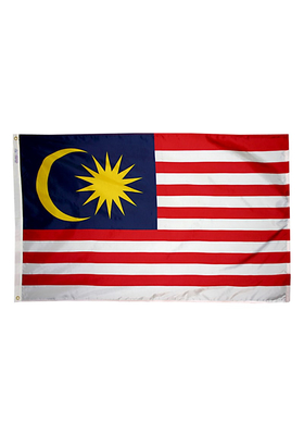 2x3 ft. Nylon Malaysia Flag with Heading and Grommets