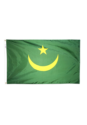 3x5 ft. Nylon Mauritania Flag Pole Hem Plain