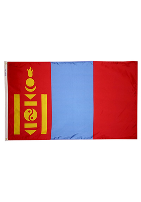 3x5 ft. Nylon Mongolia Flag Pole Hem Plain