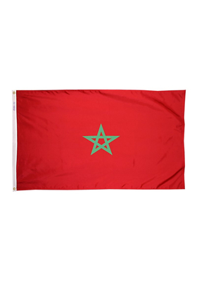 5x8 ft. Nylon Morocco Flag with Heading and Grommets