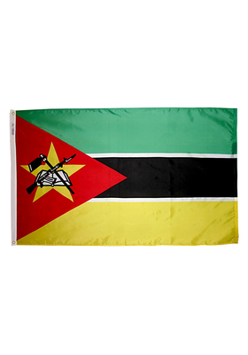 3x5 ft. Nylon Mozambique Flag Pole Hem Plain