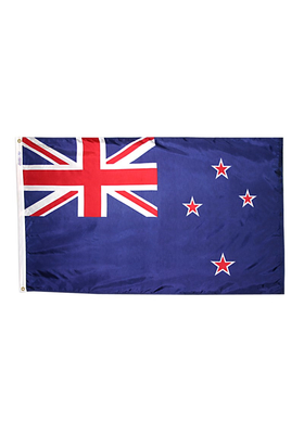 4x6 ft. Nylon New Zealand Flag Pole Hem Plain