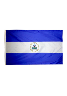 5x8 ft. Nylon Nicaragua Flag with Heading and Grommets