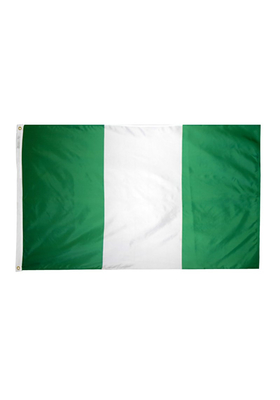 3x5 ft. Nylon Nigeria Flag Pole Hem Plain