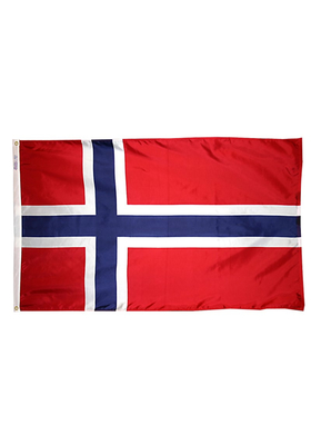 2x3 ft. Nylon Norway Flag with Heading and Grommets